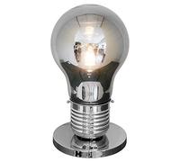 Febland Smoked Giant Bulb Shaped Table Lamp, Silver