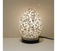 Febland White Flower Tile Mini Mosaic Egg Lamp