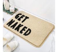 Feblilac Get Naked Bath Mat, Beige Fun Bathroom Rug, Water Absorbent Non-Slip Bathroom Floor Mats, Soft Microfiber Rug