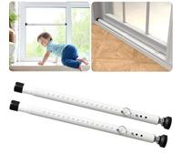 Feblomst Sliding Door Security Bar 18 -51 , Adjustable Sliding Door Lock Security Bar, Window Security Bars Inside for Sliding Glass Door Home Apartment Safety, Burglar Proof, White, 2 Pack