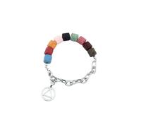 Febremdy AA Lava Stone Bracelet with Chunk Chain Recovery Jewelry Sobriety Gift, One Size, Stainless Steel, no gemstone