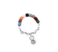 Febremdy Makeup Artist Gift Makeup Charm Lava Rock Bracelet with Metal Links, One Size, Metal, no gemstone