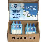 Febreze 3Volution Air Freshener Plug-In Refills, 4 Refills (20ML x 4), Cotton Fresh, 3 Alternating Scents to Fight Odours