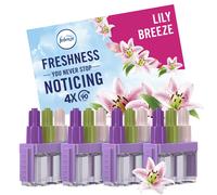 Febreze 3Volution Air Freshener Plug-In Refills, 4 Refills (20ML x 4), Lily Breeze, 3 Alternating Scents to Fight Odours
