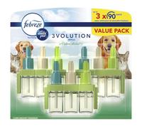 Febreze 3Volution Plug in Air Freshener, Plug-in Diffuser Refill, 3 Units, Pet Odour Eliminator, Fresh Scent, Electronic Odour Eliminator for Home
