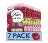 Febreze 3Volution Plug-In Air Freshener Refill, 20 ml x 7, Odour Eliminator & Bathroom Air Freshener, Ruby Jasmine