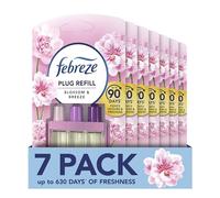 Febreze 3Volution Plug In Air Freshener Refill, Blossom & Breeze, 7 Refills (20ML X 7), Odour Fighter & Bathroom Air Freshener, Febreze Plug In Refill 3volution