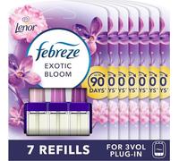 Febreze 3Volution Plug-In Air Freshener Refill, Exotic Bloom, Pack of 7 (20ML x 7), Odour Fighter & Bathroom Freshener