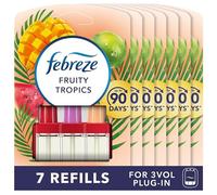 Febreze 3Volution Plug In Air Freshener Refill, Fruity Tropics, 7 Refills (20ML X 7), Odour Fighter & Bathroom Air Freshener, Febreze Plug In Refill 3volution