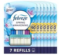 Febreze 3Volution Plug In Air Freshener Refill, Lenor Spring Awakening, 7 Refills (20ML X 7), Odour Fighter & Bathroom Air Freshener, Febreze Plug In Refill 3volution