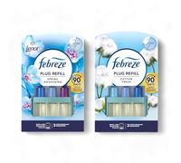 Febreze 3Volution Refill 20ml - COTTON FRESH + LENOR SPRING AWAKENING - Pack of 2 | Eliminates Odours | Air Freshener Refills | Up to 90 Days of Freshness Each