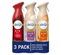 Febreze Air Freshener Spray Odor-Fighting Room Spray Crisp Fall Breeze Cuddle Weather Baked Cinnamon Apple 8.8oz 3 Count