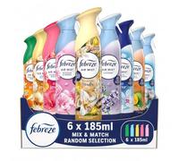 Febreze Air Mist Air Freshener 185ml Multipack - 6 x 185ml Mix & Match Random Selection | Odour Eliminator Home & Room Freshener | Assorted Fragrances