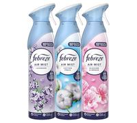 Febreze Air Mist Air Freshener Spray Bundle (3 Pack) - Cotton Fresh, Blossom & Breeze, Lavender - Odour Eliminator Room Spray with 100% Natural Propellant - 3 x 185ml