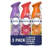 Febreze Air Mist Odor-Fighting Air Freshener Mixed Scent, Southern Lilac Mornings, Georgia Peach Orchard, Sweet Watermelon Vine, 8.8 oz. Aerosol Can, Pack of 3