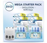 Febreze Ambi Pur 3Volution Air Freshener Plug-In Diffuser Refill Starter Kit, Odour Eliminator, Cotton Fresh, 80 ml, (20 x 4)