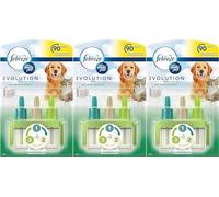 Febreze Ambi Pur 3Volution Air Freshener Plug in Diffuser Refills, Pack of Three, 3 x 20 ml, Pet Odour Eliminator Scent