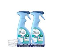 Febreze Antibacterial Fabric Refresher Spray, FRESH LINEN, 375ml (Pack of 2) - Kills 99.9% of Bacteria - Odour Eliminator for Sofas, Curtains & Upholstery - OdourClear Technology