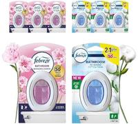 Febreze Bathroom Air Freshener Bundle - 3 x Blossom Breeze & 3 x Cotton Fresh (6 Pack Total) | Odour Eliminator