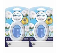 Febreze Bathroom Air Freshener Cotton Fresh 7.5ml x 2 - Odour Eliminator - Continuous Freshness Up to 50 Days with Welari Thank You Card | (2 Pack)