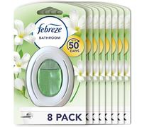 Febreze Bathroom Air Freshener, Odour Fighter, White Jasmine, 8 Items, Bathrooms Freshener & Odour Eliminator
