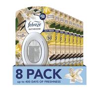 Febreze Bathroom Continuous Air Freshener Vanilla, Pack of 8, Fights Odours and Freshens