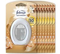 Febreze Bathroom Continuous Air Freshener Vanilla, Pack of 8, Fights Odours and Freshens