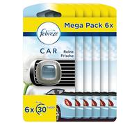 Febreze Car Air Freshener, Odour Eliminator, Cotton Fresh, 6 Count