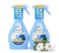 Febreze Cotton Fresh Fabric Freshener Spray - Water-Based Clothes and Furniture Refresher, Antibacterial and Odor-Eliminating for Sofas, Bedding, Carpets, and Linens, Set of 2x500 ml