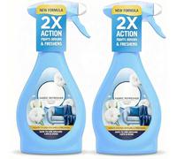 Febreze Cotton Fresh Fabric Refresher Spray 385ml x2 - Odour Eliminating Fabric Freshener with 2X Action, Long-Lasting Cotton Fresh Scent up to 24h, Ideal for Sofas Curtains Carpets Clothes & Pet Home