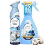 Febreze Cotton Fresh Odour Control Bundle 685ml - Fabric Spray & Air Mist, OdourClear Technology Eliminates Odours, Long-Lasting Freshness for Fabrics & Rooms