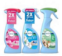 Febreze Fabric Refresher Spray COTTON FRESH, BLOSSOM BREEZE, PET FRESH Odour Eliminator - Pack of 3 × 375 ml | OdourClear Heavy-Duty Fabric Spray | Removes Tough Odours from Sofas, Curtains & Carpets