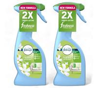 Febreze Fabric Refresher Spray WHITE JASMINE 2 x 375ml - Odour Eliminator for Clothes, Upholstery & Soft Surfaces, Botanical Floral Scent