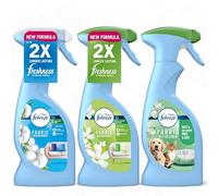 Febreze Fabric Spray 375ml - 1 x COTTON FRESH, 1 X WHITE JASMINE, 1 X PET FRESH, Fight Odour from Fabric, Suitable for Sofa, Curtains and Fabrics, Safe around Dogs and Cats (Total 3 bottles)