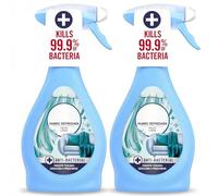 Febreze Fresh Linen Anti-Bacterial Fabric Refresher 385ml x2 - Kills 99.9% Bacteria, Odour Eliminating Fabric Spray with Fresh Linen Scent, Ideal for Sofas Carpets Curtains Clothes & Upholstery