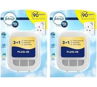 Febreze Plug-in Air Freshener Device (Pack of 2) Compatible with 3Vol Refills Continuous Odour Elimination Adjustable Scent Intensity for Home Office Bathroom Long-Lasting Freshness (Plug's Only)