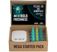 Febreze Unstoppables 3Volution Air Freshener Plug-In Diffuser Starter Kit + 4 Refills, (20mlx4), Febreze 3Volution Refill, Odour Fighter, Fresh