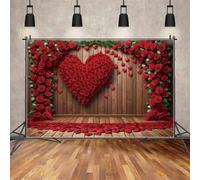 February 14th Red Heart Pink Photography Backdrop Wood Board Decor Studio Photo Props