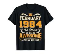 February 1984 Vintage 42 Years Awesome 42nd Birthday Feb T-Shirt