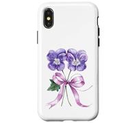 February Birth Flower Pansy Watercolor Bloom Case for iPhone X/XS