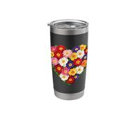 February Birth Flower Primrose Heart Stainless Steel Insulated Tumbler