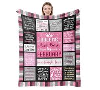 February Birthday Gifts for Women, Queens are Born in February Birthday Gift, February Birthday Decor, February Gifts, Aquarius/Pisces Gifts for Girl Unique, February Bday Gifts Blanket 50"X60"