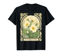 February Birthday Primrose Flowers Art Nouveau Style Value Graphic T-Shirt