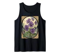 February Birthday Viola Flowers Art Nouveau Style Tank Top