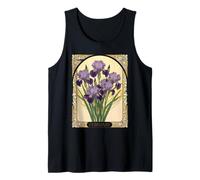 February Irises Birth Flower Art Nouveau Style Tank Top