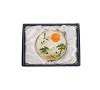February Mountain Elegant Butterfly and Floral Mother of Pearl Compact Mirror, Dual Magnification (1X & 2.5X) - Lightweight Travel Makeup Mirror in Gift Box (Lunar Serenity)