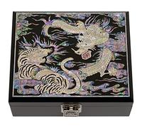 February Mountain Exquisite Mother of Pearl Large Wooden Box - Elegant Storage Solution, Secure Hinged Lid, Handcrafted Art, Spacious Interior, Versatile Use