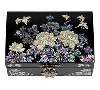 February Mountain Mother of Pearl Small Jewelry Box with mirror lid, Jewelry Storage Organizer for Earring, Necklace, Rings, Bracelet & Accessories Gift ideas for women who have everything