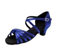 February New 2026 Fashionable Soft Sole Comfortable Non-Slip Latin American Dance Shoes for Kids, blue, 8 UK Child