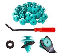Febrytold 100Pcs Trim Door Panel Retainer Clips, Car Push Fastener Clips, Door Trim Clips for Toyota Corolla Camry Sequoia Tundra Tacoma, Replace OEM: 90467-10188 with 1Pcs Plastic Fastener Remover